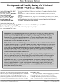 Cover page: Development and Usability Testing of a Web-based COVID-19 Self-triage Platform
