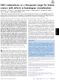 Cover page: FEN1 endonuclease as a therapeutic target for human cancers with defects in homologous recombination