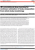 Cover page: 3D convolutional deep learning for nonlinear estimation of body composition from whole body morphology.