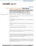 Cover page: Author Correction: Revealing the air pollution burden associated with internal Migration in Peru.