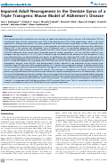 Cover page: Impaired Adult Neurogenesis in the Dentate Gyrus of a Triple Transgenic Mouse Model of Alzheimer's Disease