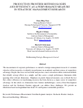 Cover page: Production frontier methodologies and efficiency as a performance measure in strategic management research