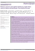 Cover page: Memory concerns and cognitive decline in a multi‐ethnic cohort of oldest‐old individuals: The LifeAfter90 study