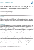 Cover page: Noncirrhotic Portal Hypertension Secondary to Nodular Regenerative Hyperplasia Postrenal Transplant.