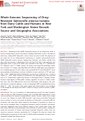 Cover page: Whole-Genome Sequencing of Drug-Resistant Salmonella enterica Isolates from Dairy Cattle and Humans in New York and Washington States Reveals Source and Geographic Associations