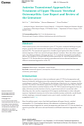 Cover page: Anterior Transsternal Approach for Treatment of Upper Thoracic Vertebral Osteomyelitis: Case Report and Review of the Literature