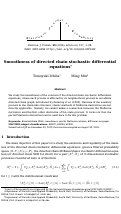 Cover page: Smoothness of directed chain stochastic differential equations