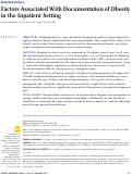 Cover page: Factors Associated With Documentation of Obesity in the Inpatient Setting