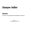 Cover page: Quartet For Violin, Tenor Saxophone, Double Bass, and Piano
