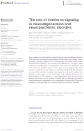 Cover page: The role of interferon signaling in neurodegeneration and neuropsychiatric disorders