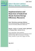 Cover page: Implementation and Rejection of Industrial Steam System Energy Efficiency Measures