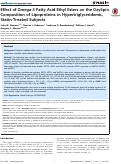 Cover page: Effect of Omega-3 Fatty Acid Ethyl Esters on the Oxylipin Composition of Lipoproteins in Hypertriglyceridemic, Statin-Treated Subjects