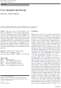 Cover page: X-ray absorption spectroscopy