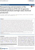 Cover page: Resequencing and annotation of the Nostoc punctiforme ATTC 29133 genome: facilitating biofuel and high-value chemical production