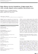 Cover page: High efficient electrical stimulation of hippocampal slices with vertically aligned carbon nanofiber microbrush array