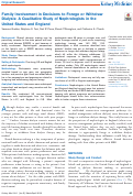 Cover page: Family Involvement in Decisions to Forego or Withdraw Dialysis: A Qualitative Study of Nephrologists in the United States and England