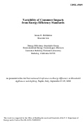 Cover page: Variability of consumer impacts from energy efficiency standards