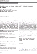 Cover page: Food Insecurity and Sexual Risk in an HIV Endemic Community in Uganda