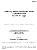 Cover page: Electricity Restructuring and Value-Added services: Beyond the hype