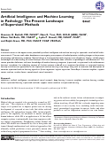 Cover page: Artificial Intelligence and Machine Learning in Pathology: The Present Landscape of Supervised Methods