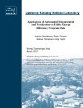 Cover page: Application of Automated Measurement and Verification to Utility Energy Efficiency Program Data: