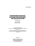 Cover page: Product Differentiation on Roads: Second-Best Congestion Pricing with Heterogeneity under Public and Private Ownership