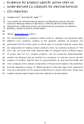 Cover page: Evidence for product-specific active sites on oxide-derived Cu catalysts for electrochemical CO2 reduction