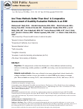 Cover page: Are three methods better than one? A comparative assessment of usability evaluation methods in an EHR.