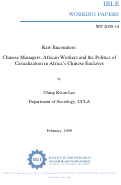 Cover page: Raw Encounters: Chinese Managers, African Workers and the Politics of Casualization in Africa’s Chinese Enclaves