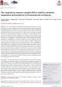 Cover page: The respiratory enzyme complex Rnf is vital for metabolic adaptation and virulence in Fusobacterium nucleatum.