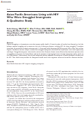 Cover page: Asian Pacific Americans Living with HIV Who Were Smuggled Immigrants: A Qualitative Study