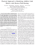 Cover page: Practical Approach to Identifying Additive LinkMetrics with Shortest Path Routing