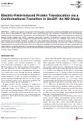 Cover page: Electric-Field-Induced Protein Translocation via a Conformational Transition in SecDF: An MD Study