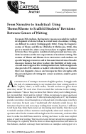 Cover page: From Narrative to Analytical: Using Theme/Rheme to Scaffold Students’ Revisions Between Genres of Writing