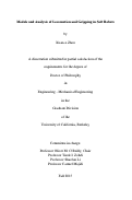 Cover page: Models and Analysis of Locomotion and Gripping in Soft Robots