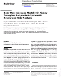 Cover page: Body Mass Index and Mortality in Kidney Transplant Recipients: A Systematic Review and Meta-Analysis