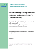 Cover page: Potential Energy Savings and CO2 Emissions Reduction of China's Cement Industry
