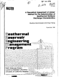 Cover page: A THEORETICAL ASSESSMENT OF JAMES' METHOD FOR THE DETERMINATION OF GEOTHERMAL WELLBORE DISCHARGE CHARACTERISTICS