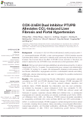 Cover page: COX-2/sEH Dual Inhibitor PTUPB Alleviates CCl4-Induced Liver Fibrosis and Portal Hypertension