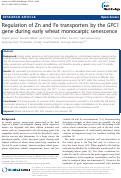 Cover page: Regulation of Zn and Fe transporters by the GPC1gene during early wheat monocarpic senescence