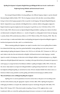 Cover page of Developmental relations of Spanish and English spelling in emergent bilinguals between grade 1 and grade 3: exploring scoring methods and instructional contexts