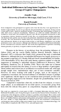 Cover page: Individual Differences in Long-term Cognitive Testing in a Group of Captive Chimpanzees