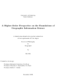 Cover page: A Higher-Order Perspective on the Foundations of Geographic Information Science