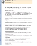 Cover page: Use of Diagnostic Imaging Studies and Associated Radiation Exposure for Patients Enrolled in Large Integrated Health Care Systems, 1996-2010