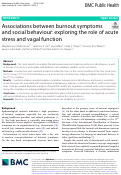 Cover page: Associations between burnout symptoms and social behaviour: exploring the role of acute stress and vagal function.
