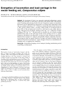 Cover page: Energetics of locomotion and load carriage in the nectar feeding ant, Camponotus rufipes