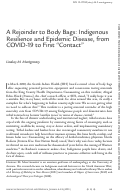 Cover page: A Rejoinder to Body Bags: Indigenous Resilience and Epidemic Disease, from COVID-19 to First “Contact”