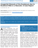 Cover page: Congenital Stenosis of the Duodenum due to Duodenal Web in a Neonate: A Case Report