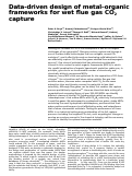 Cover page: Data-driven design of metal–organic frameworks for wet flue gas CO2 capture