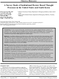 Cover page: A Survey Study of Institutional Review Board Thought Processes in the United States and South Korea